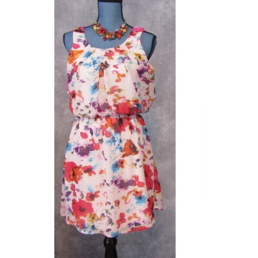 Speechless Pink Orange Floral Dress Size M